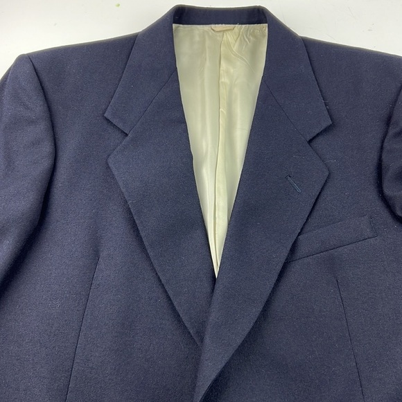 Vintage Shetland Wool Navy Sport Coat – Men’s Classic Blazer - Picture 10 of 11